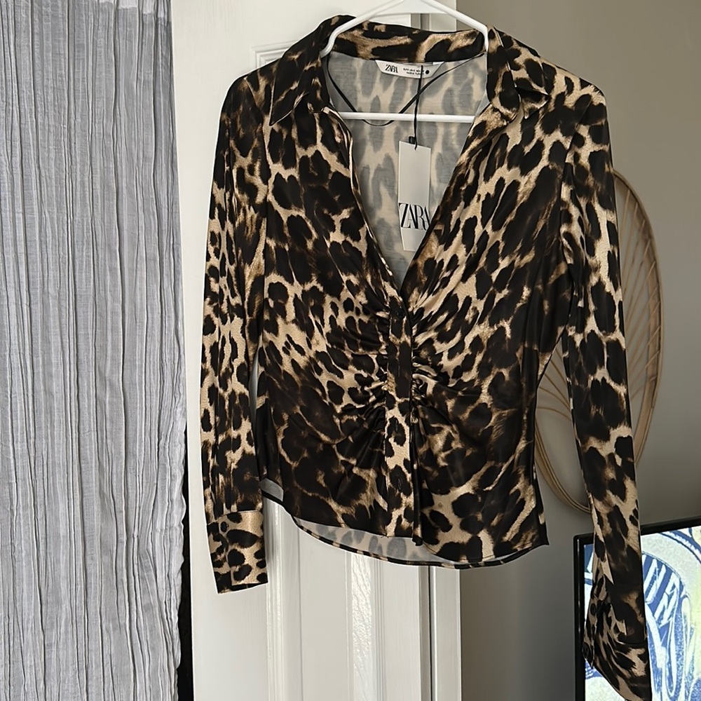 Zara Leopard Print Blouse